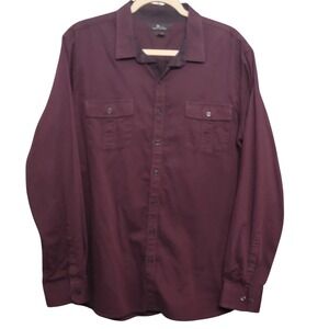 Marc Anthony Button Down Mens XXL Burgundy Slim Fit Long Sleeve Dual Pocket